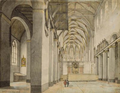 Interior view, towards the east, of Johanneskirche, Utrecht, 15th September 1636 by Pieter Janszoon Saenredam